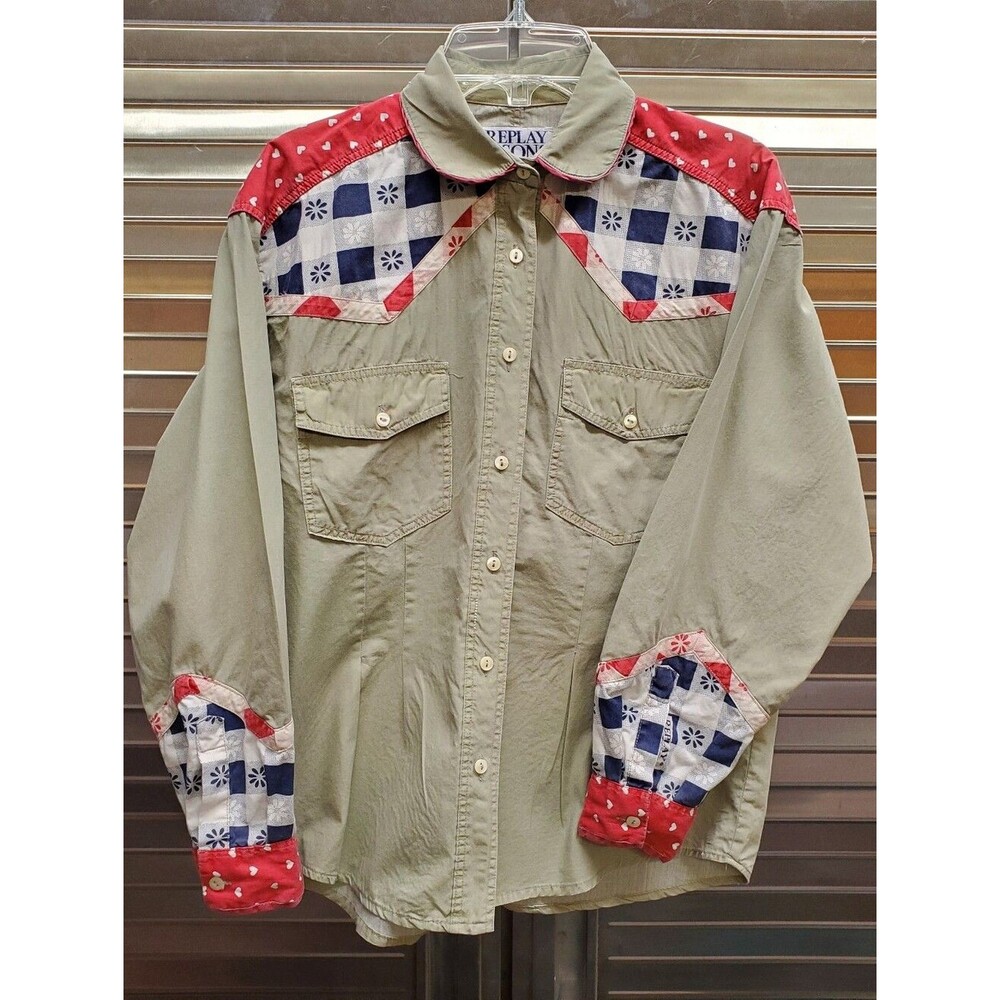 Vintage Replay and Sons Italy Button Up Patchwork Shirt
